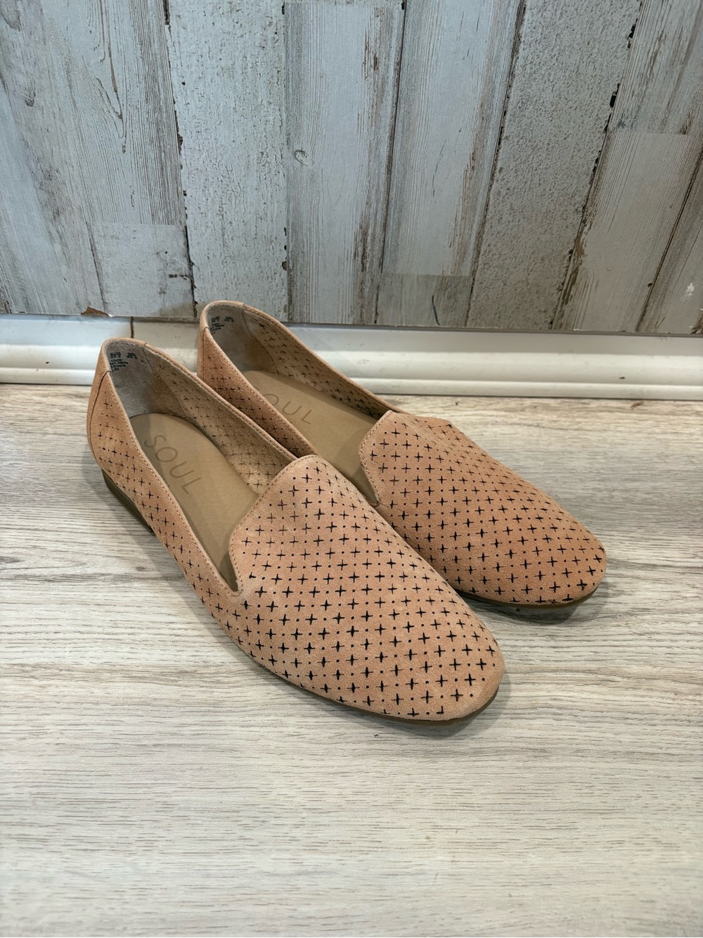SOUL Naturalizer Janelle 2 Loafers Womens 8.5W Tan Perforated Slip On Comfort